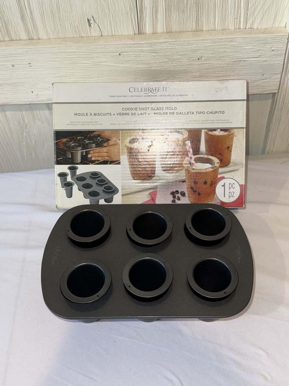 Celebrate It Cookie Shot Glass Mold Non-Stick 1-Piece Baking Set